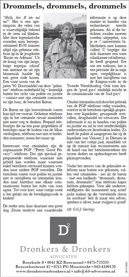 Column - Drommels, drommels, drommels