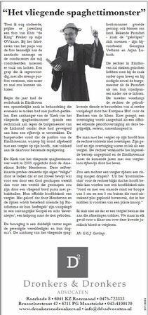 Column - "Het vliegende spaghettimonster"